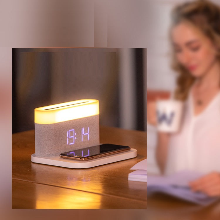 Four-in-one Table Lamp Clock & Wireless Phone Charger