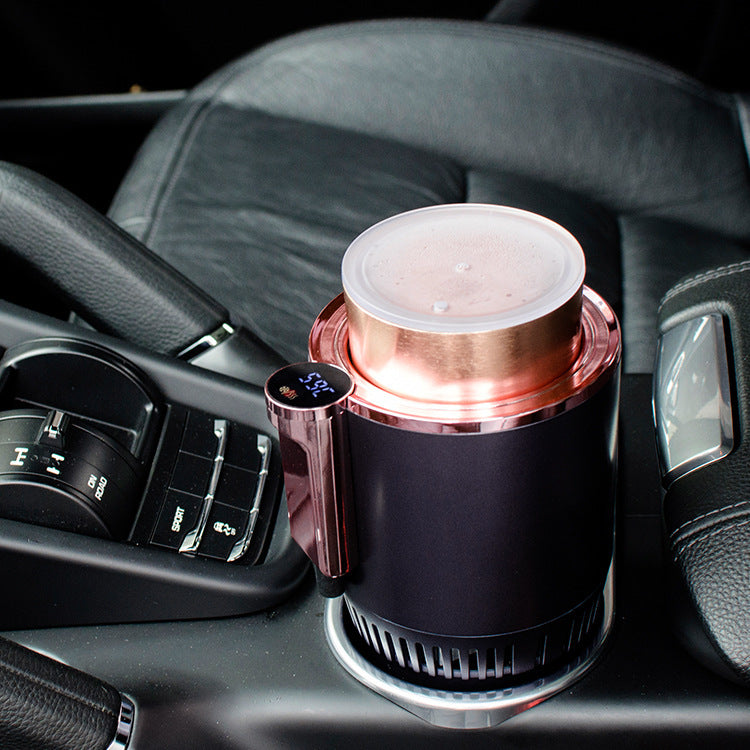 2-In-1 Car Heating/Cooling Cup Holder With Digital Temperature Display