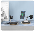 3-In-1 Magnetic Wireless Charger 15W Fast Charging Station For Magsafe Chargers