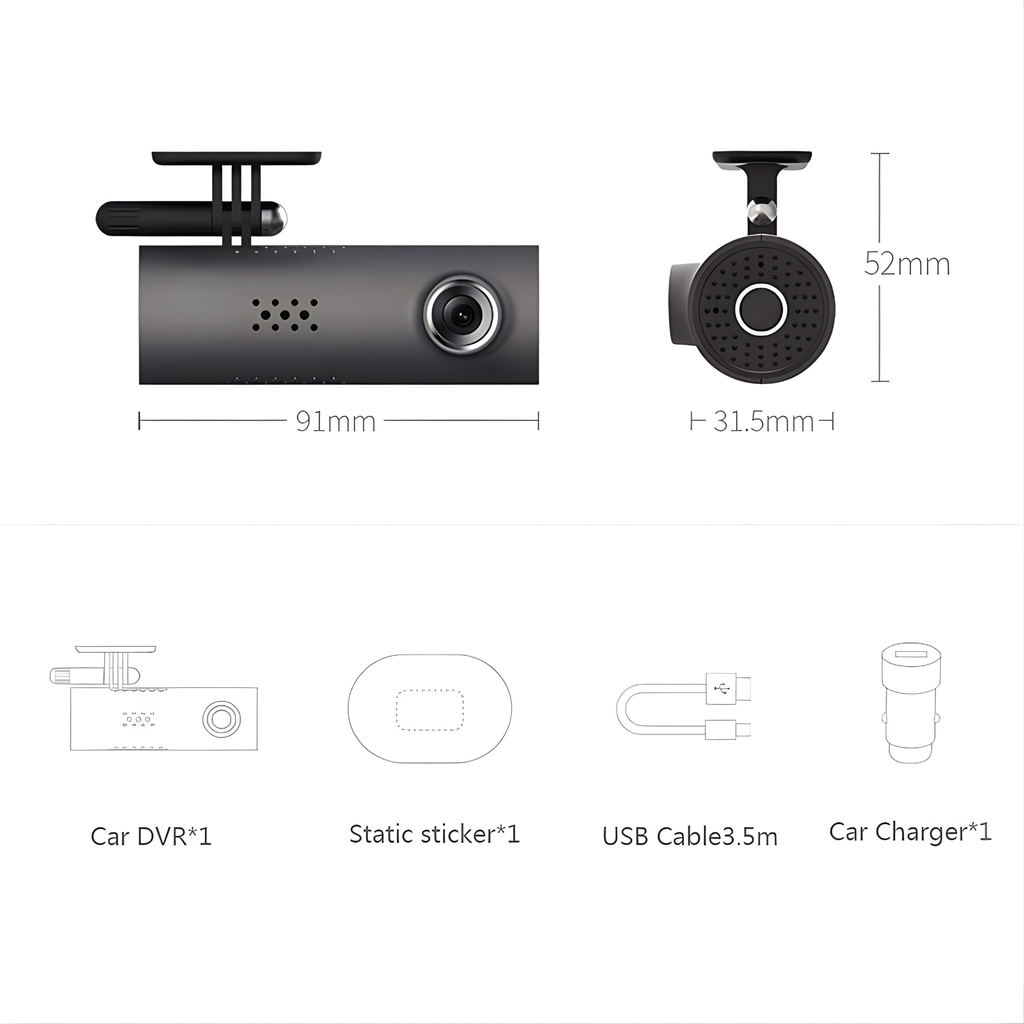 Car Dash WIFI Cam 130 Degree 1080P FHD | Night Version G-Sensor Driving Recorder
