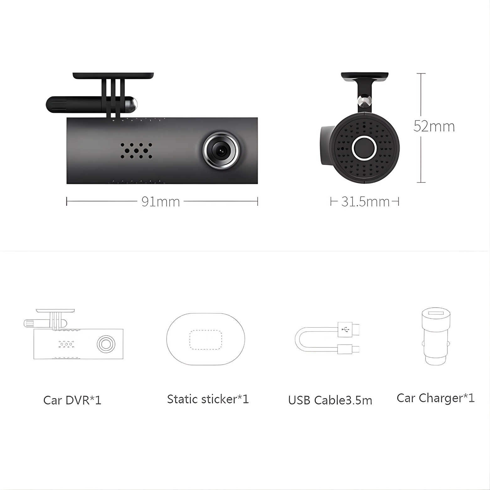 Car Dash WIFI Cam 130 Degree 1080P FHD | Night Version G-Sensor Driving Recorder