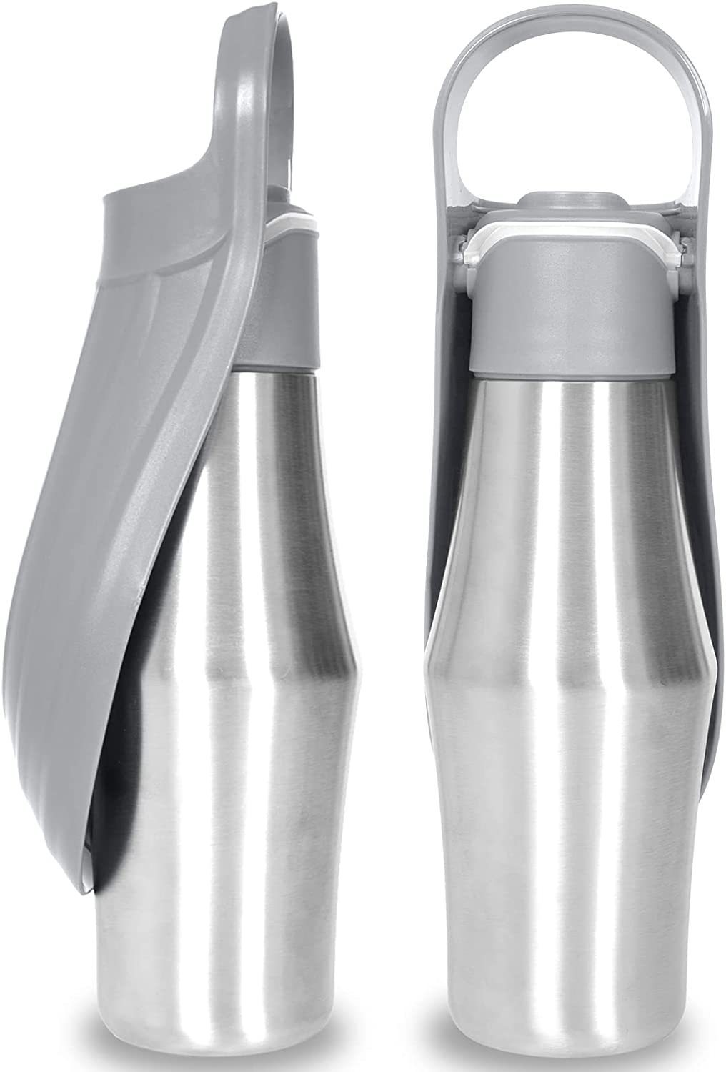 Pet Water Bottle with Soft Silicone Leaf Bowl for Outdoor!