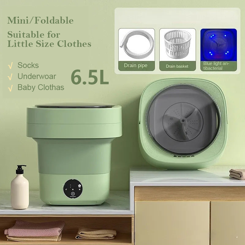 Portable Mini Foldable Washing Machine With Spinning Dry Gadgets