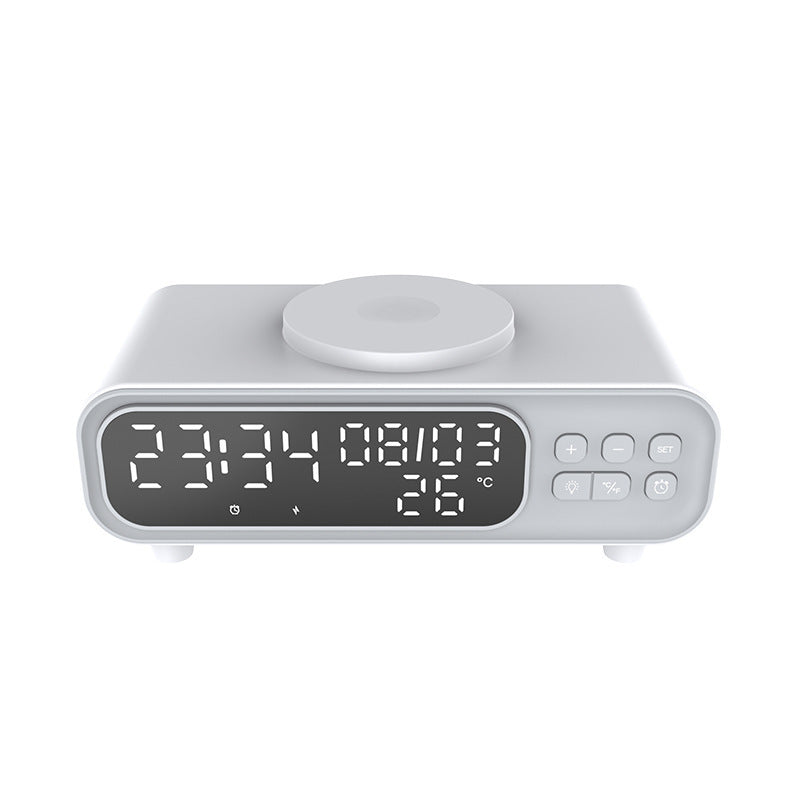 Small Night Lamp With Wireless Charger, Alarm Clock, & Temperature Display