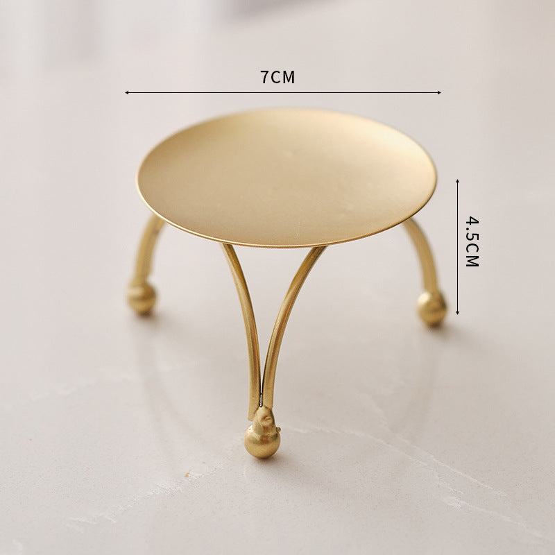 European-style Round Black And Golden Aromatherapy Candle Special Tray