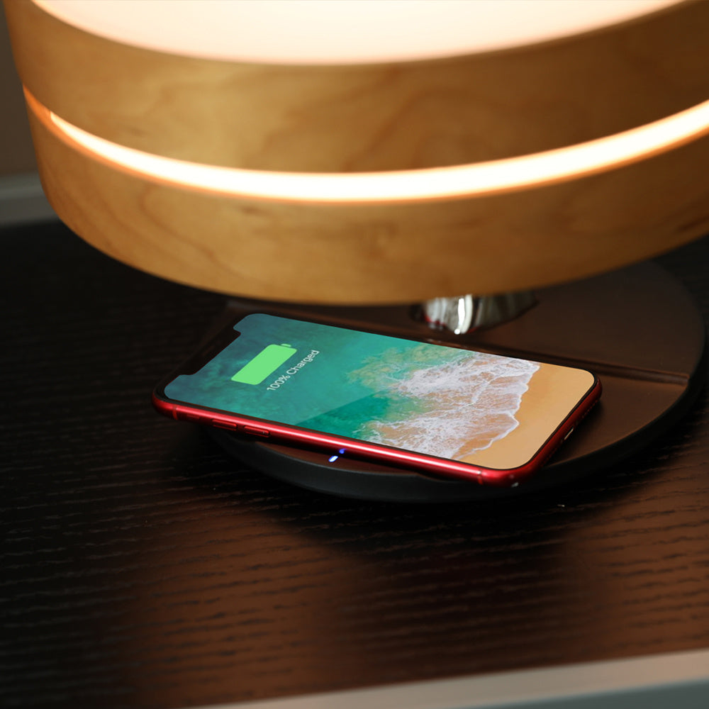 Round Music Bluetooth Speaker and Wireless Charging For Living Room