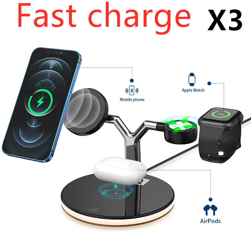 3-In-1 Magnetic Wireless Charger 15W Fast Charging Station For Magsafe Chargers