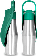 Pet Water Bottle with Soft Silicone Leaf Bowl for Outdoor!