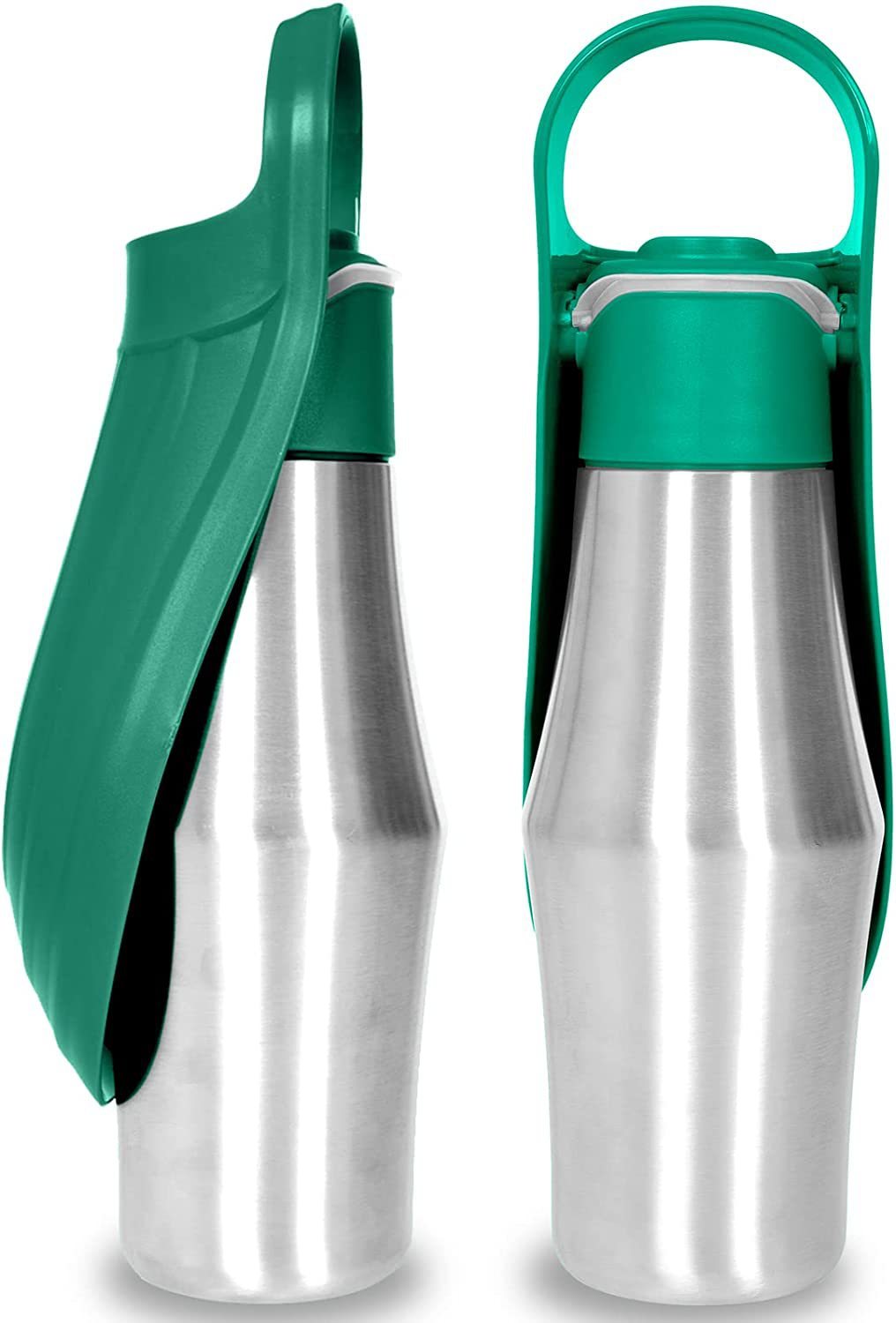 Pet Water Bottle with Soft Silicone Leaf Bowl for Outdoor!