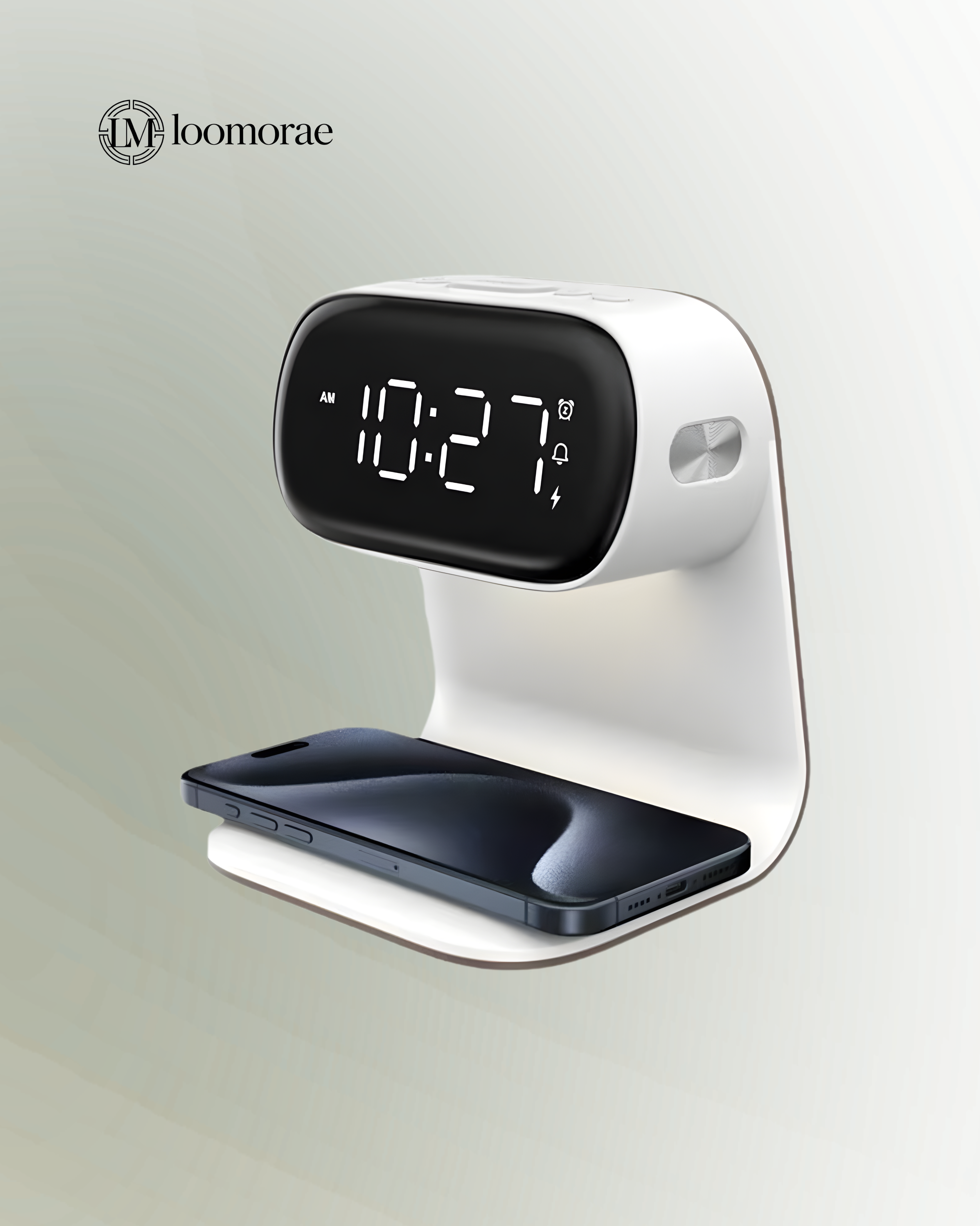 Multifunctional Electronic Alarm and Wireless Charger Clock