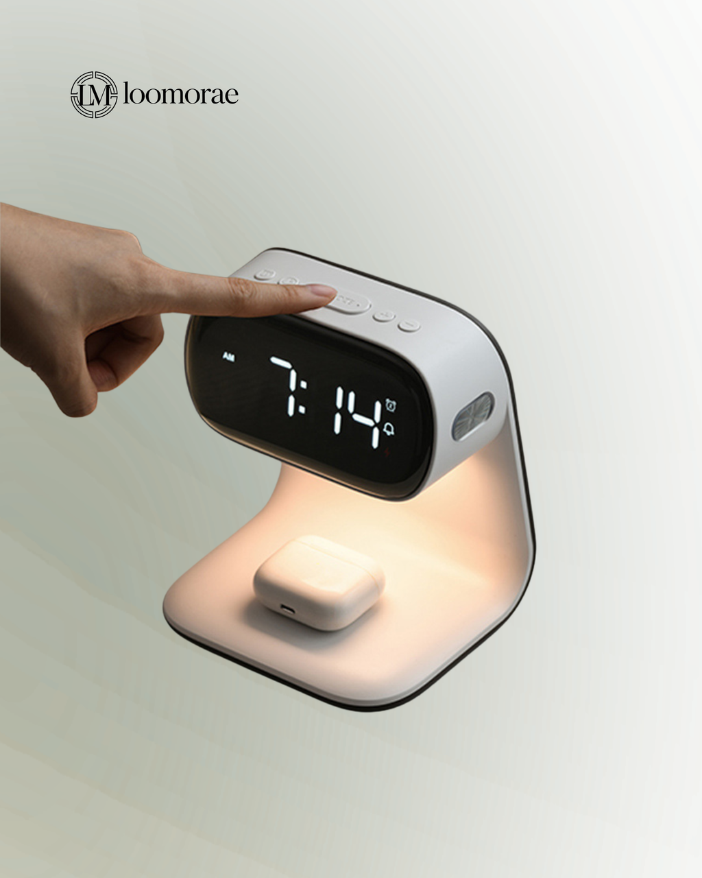 Multifunctional Electronic Alarm and Wireless Charger Clock