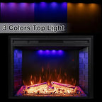 Concrete Electric Fireplace: Built-In Sound & Remote