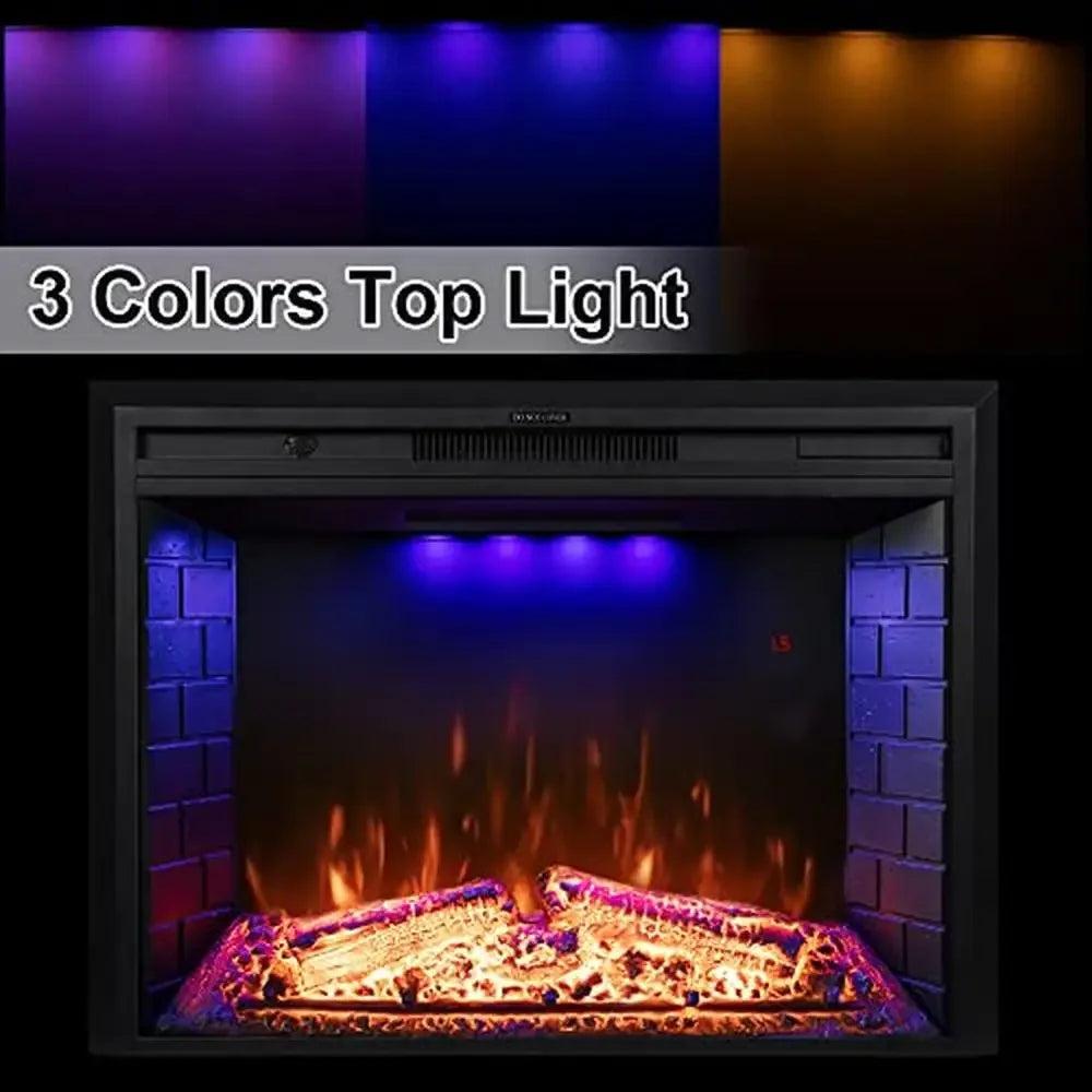 Concrete Electric Fireplace: Built-In Sound & Remote