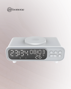 Small Night Lamp With Wireless Charger, Alarm Clock, & Temperature Display