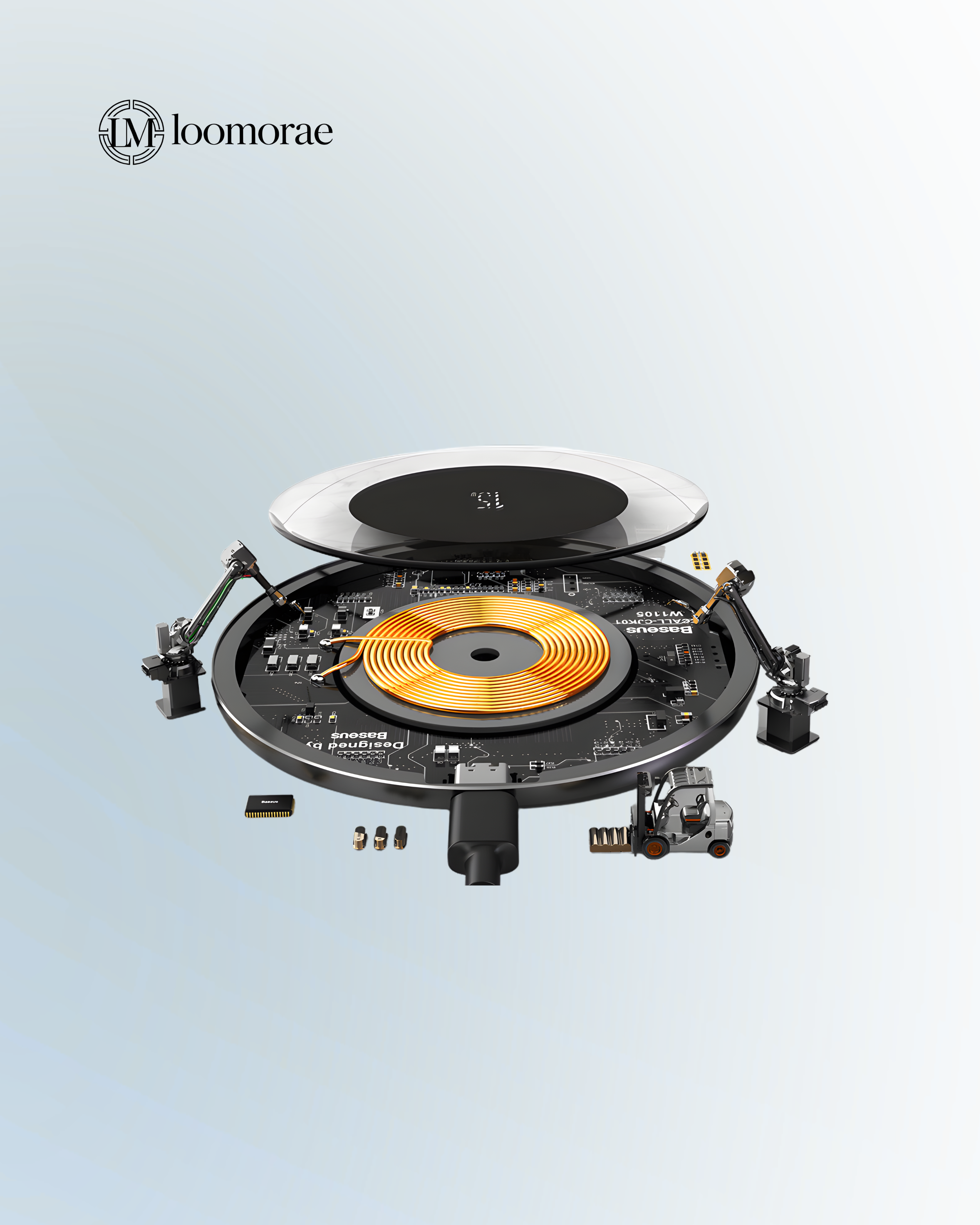 Transparent Wireless Charger Desktop Mobile Phone Fast Charge