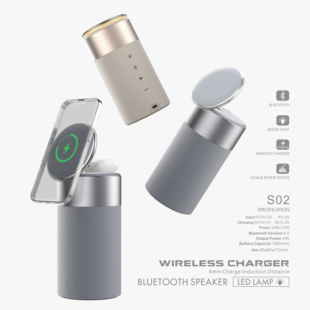 3 In 1 Multi-Function IPhone And AirPods Wireless Charger With Bluetooth Speaker