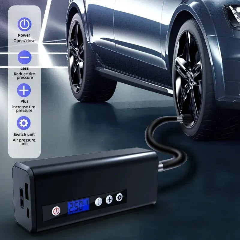 Portable Tire Inflator, Air Injector 4000mAh For Car Motorcycle Bicycle Tires Balls