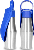 Pet Water Bottle with Soft Silicone Leaf Bowl for Outdoor!