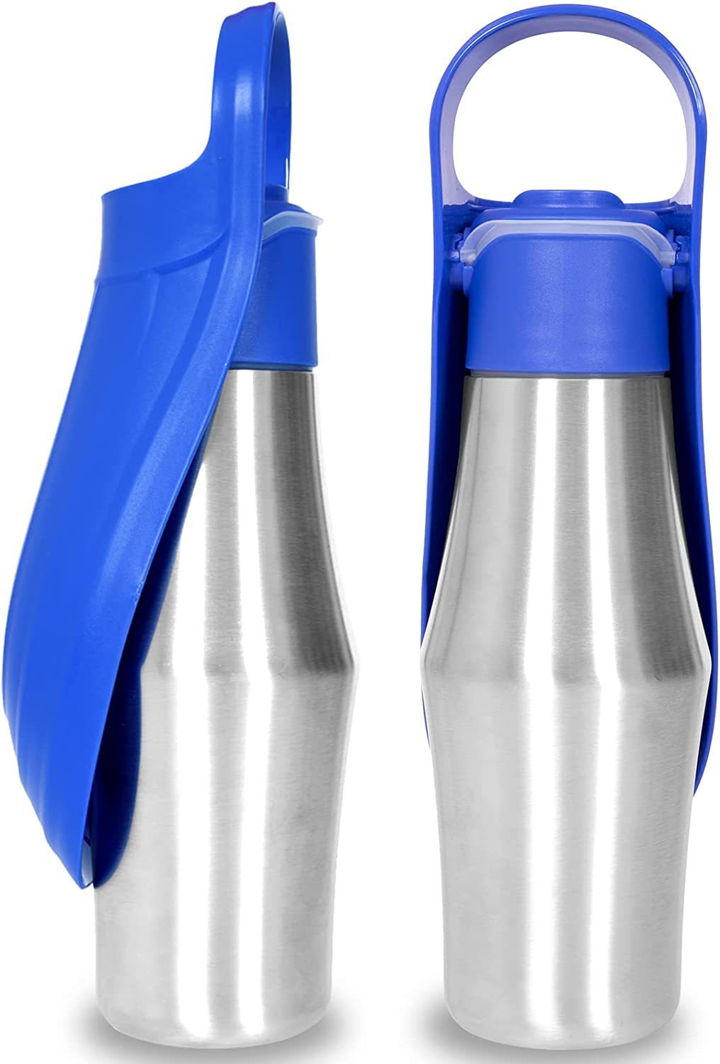 Pet Water Bottle with Soft Silicone Leaf Bowl for Outdoor!