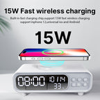 Small Night Lamp With Wireless Charger, Alarm Clock, & Temperature Display